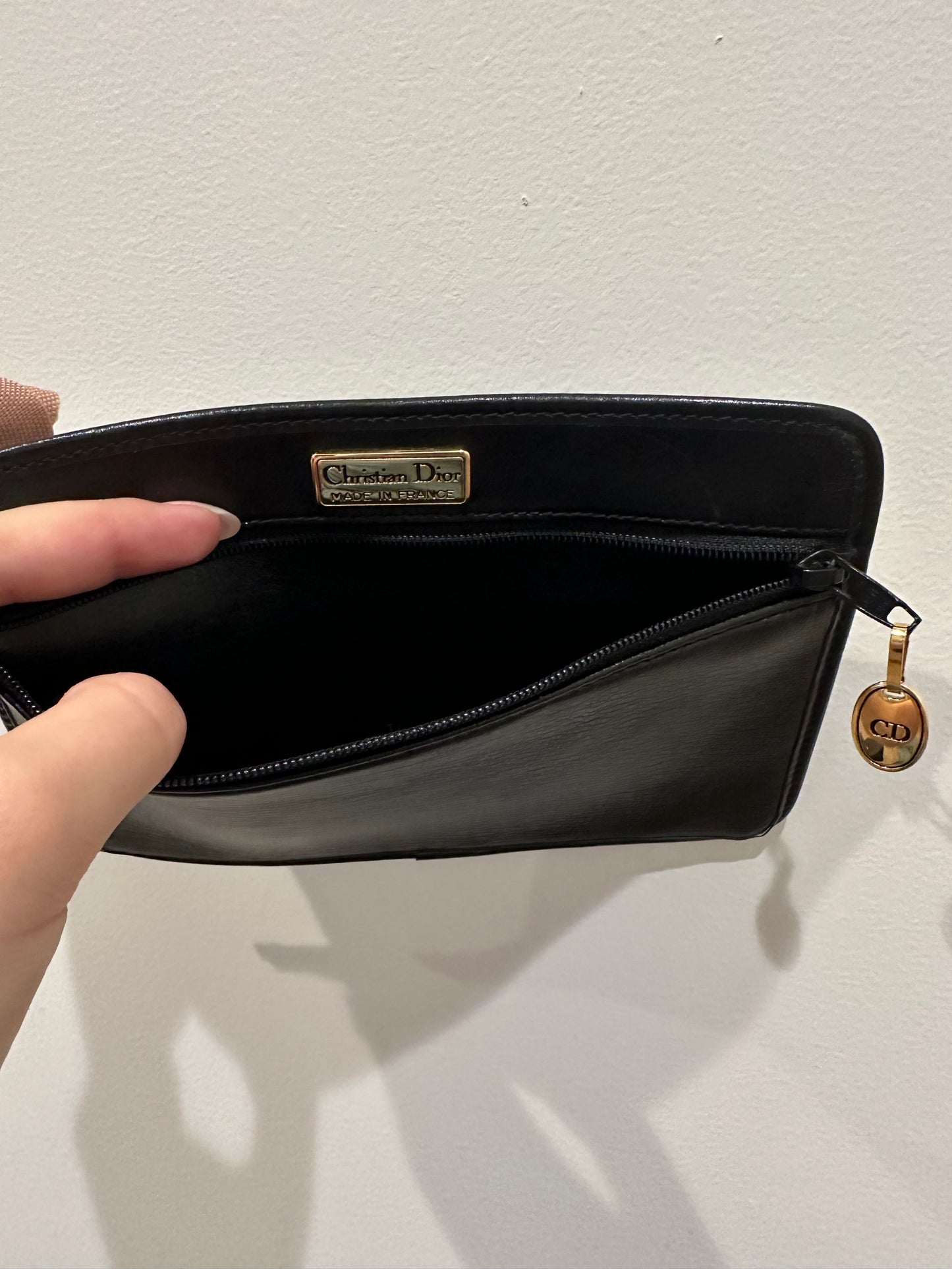 Vintage Black Christian Dior Crossbody with Removable Pouch