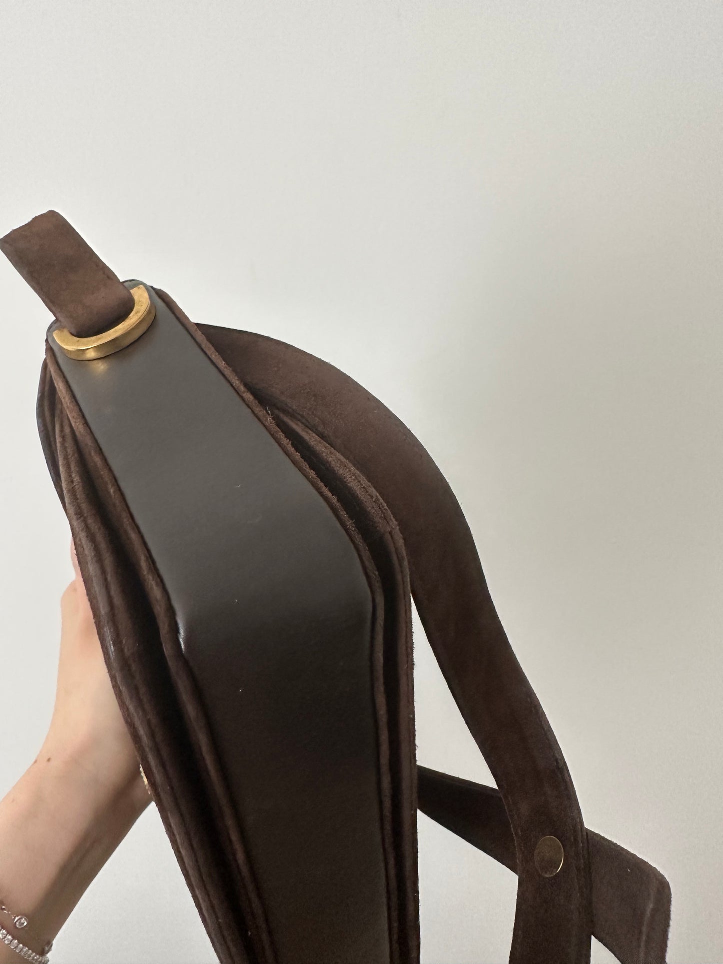 Vintage Brown Suede Gucci Shoulder Bag