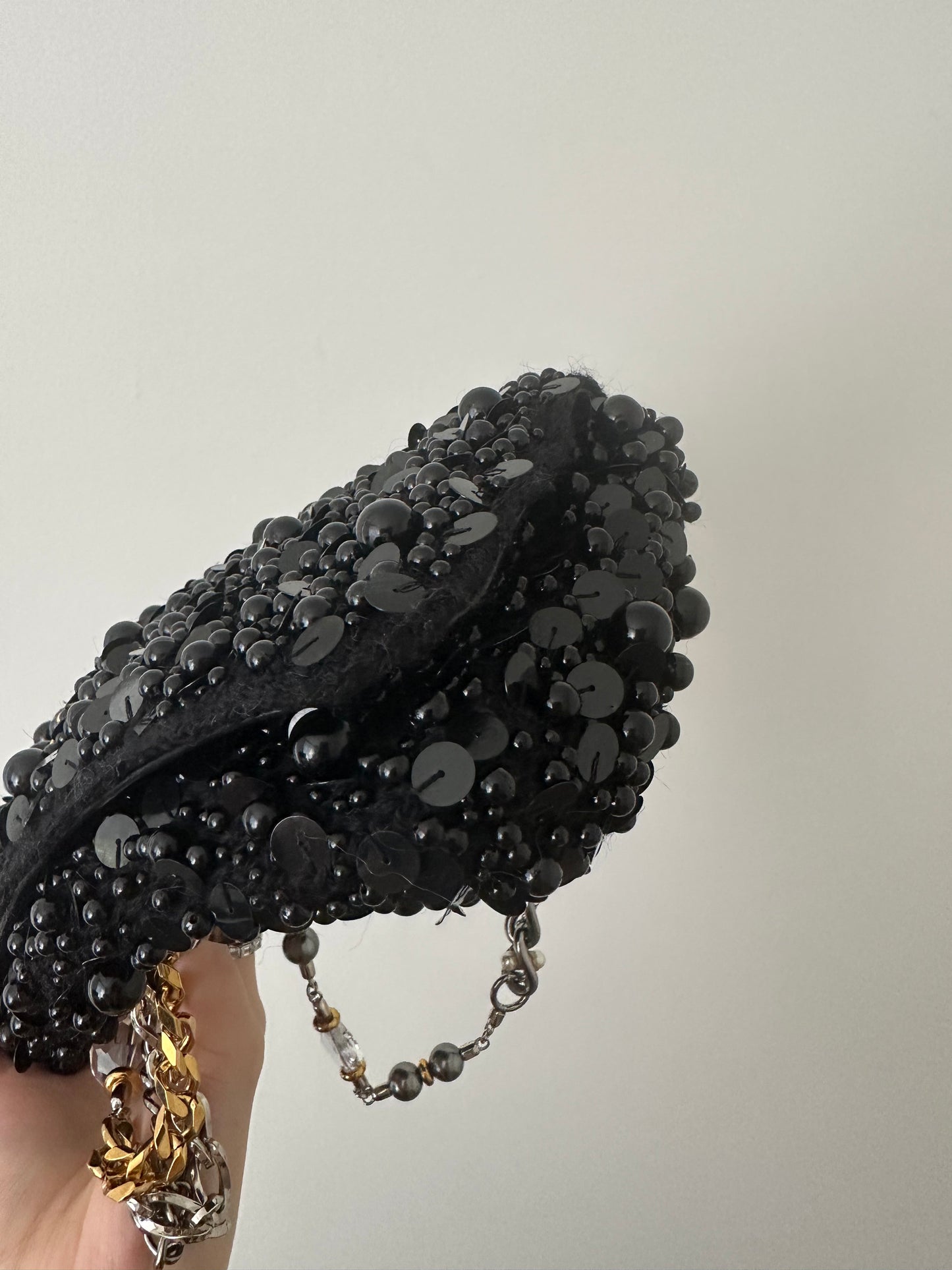 RARE Vintage Dolce & Gabbana Black Beaded Evening/Shoulder Bag